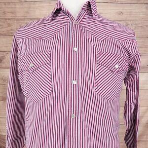 EXPRESS RIDER COLORFUL STRIPED PEARL SNAP BUTTON UP WESTERN SHIRT MENS SZ M
